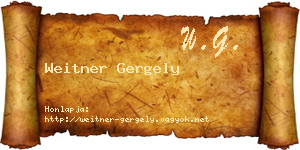 Weitner Gergely névjegykártya